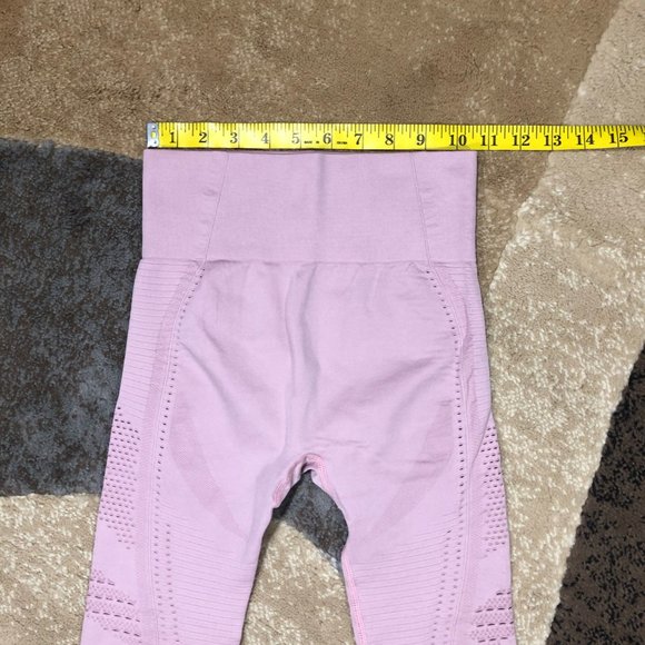 Women’s Pink High Waisted Seamless Leggings, Small - Picture 3 of 8